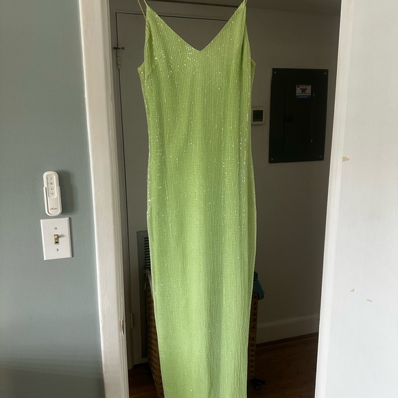 Rosetta Getty | Dresses | Rosetta Getty Green Sequin Slip Dress | Poshmark